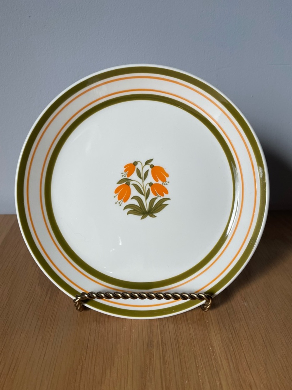 Vintage Johnson Brothers Ironstone Side Plates Orange Floral Motif Set of 6